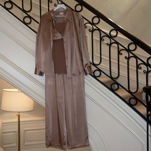 COPY - Song of Style Silk Matching Set (Top, Bralette, and Pants)